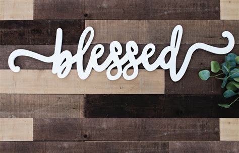 Blessed Wood Sign Blessed Wooden Cutout Cut Out Farmhouse Etsy