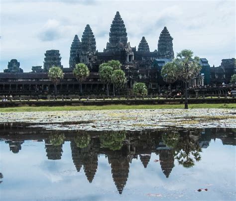 Reflection Of Angkor Wat Cambodia Travel Photography Natural