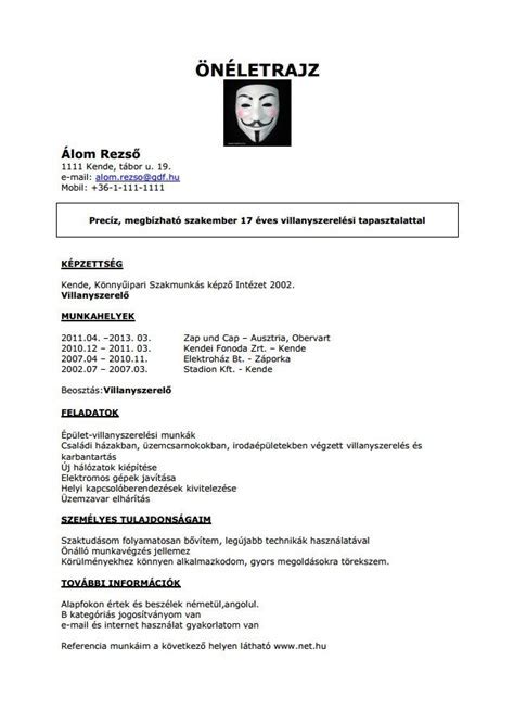 A regisztrációs űrlap kitöltése semmilyen kötelezettséggel nem jár, és nem is jelent. Önéletrajz minta 2020, minta önéletrajz 2020