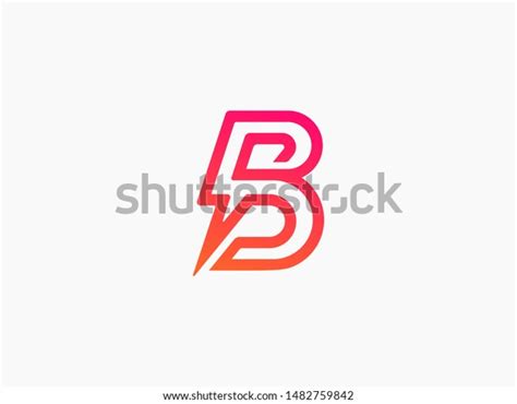 B Letter Thunder Logo Power Icon Stock Vector Royalty Free 1482759842