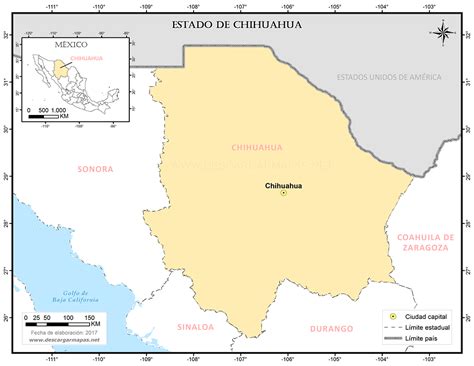 Mapa De Ubicación Del Estado De Chihuahua Descargar Mapas