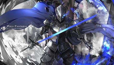 Fondos De Pantalla Anime Caballero Azul Espada Caracteres Originales Capa Pixiv Fantasia