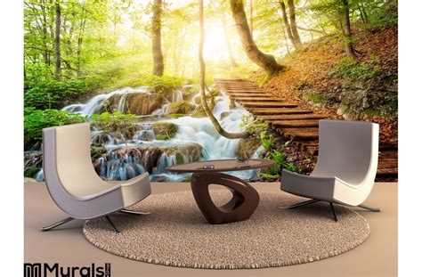 Deep Forest Stream Crystal Clear Water Sunshine Wall Mural