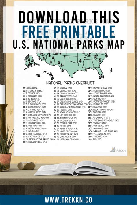 Us National Parks Map 11x14 Print Best Maps Ever Us National Parks