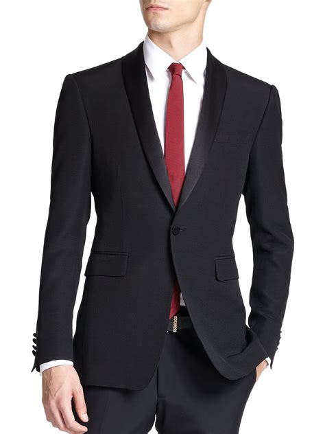 Burberry London Latham Shawl Collar Tuxedo Jacket In Black For Men No