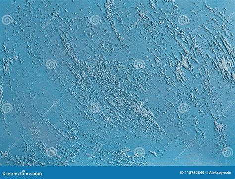 Blue Plastered Wall Background With Abstract Pattern Close Up Macro