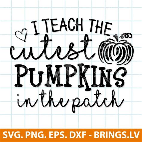 I Teach The Cutest Pumpkins Svg Halloween Svg Cutest Pumpkin Svg Files Fall Svg Cut Files Fall