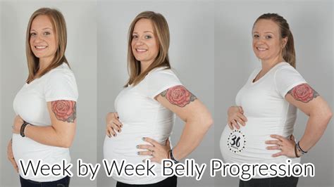 Pregnancy Transformation Week By Week Belly Progression YouTube