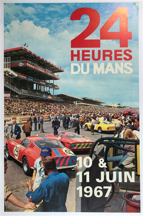 HEURES DU MANS Original Vintage Le Mans Racing Poster