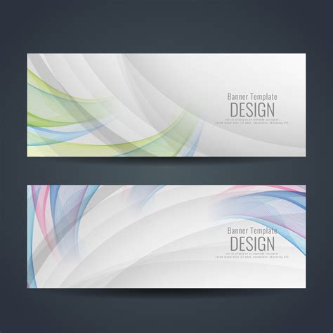 Abstract Colorful Wavy Stylish Banners Set 255886 Vector Art At Vecteezy