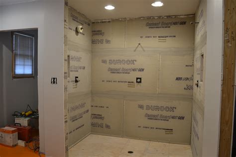 Yesterday i applied the redgard waterproofing membrane over durock cement boards. Getting Schluter'd.