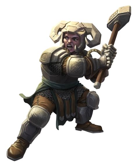 The base game gives very little incentive to play a dwarf. Female Dwarf Stoneplate Fighter - Pathfinder PFRPG DND D&D ...