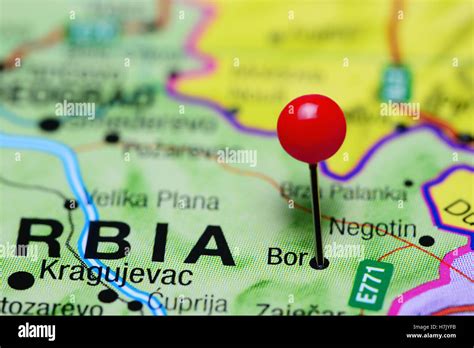 Bor Pinned On A Map Of Serbia Stock Photo Alamy