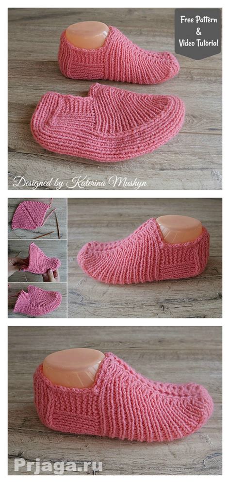 Seamless Slippers Free Knitting Pattern And Video Tutorial