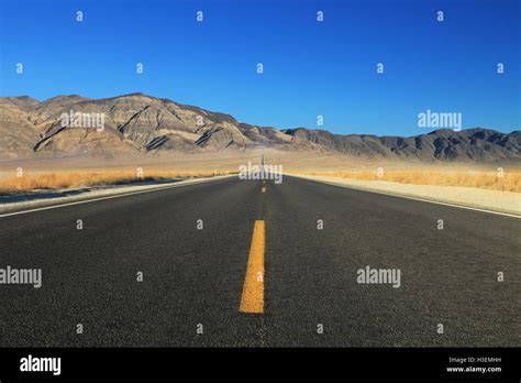 Great American road, crossing a huge Death Valley in Nevada Stock Photo