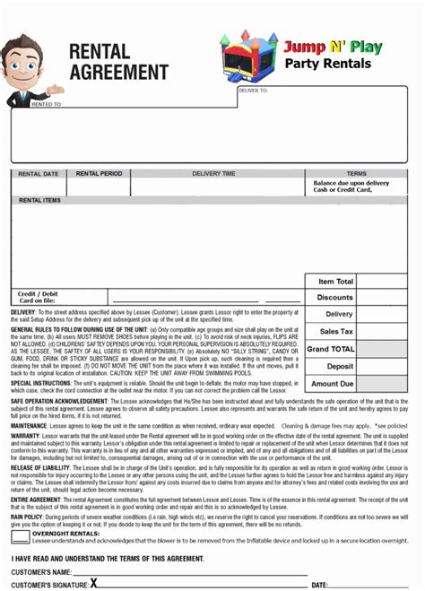 Bounce House Contract Template