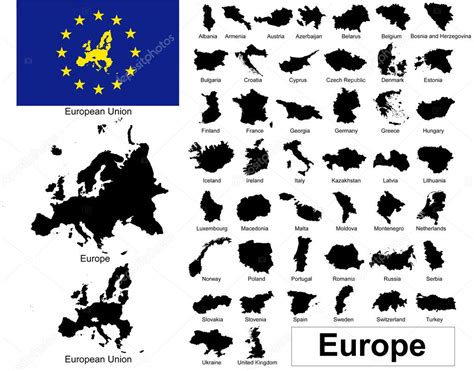 Vectors Of European Countries — Stock Vector © Ludvigcz 12157365