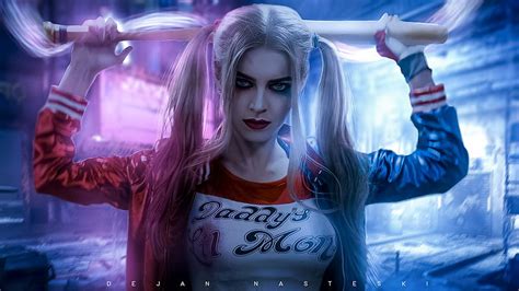 1920x1080px 1080p Free Download Harley Quinn Blue Red Fantasy