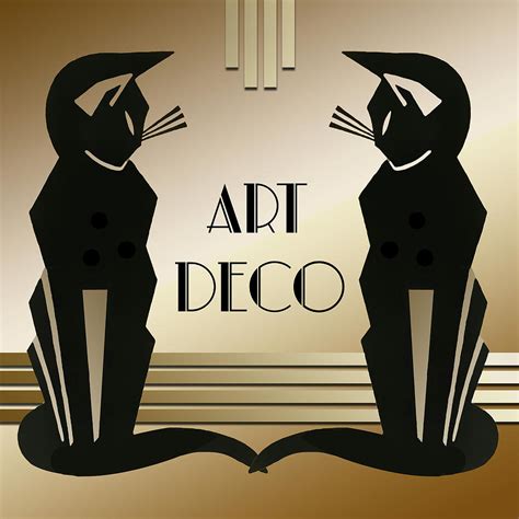 Art Deco Cats 1 Digital Art By Art Deco Designs
