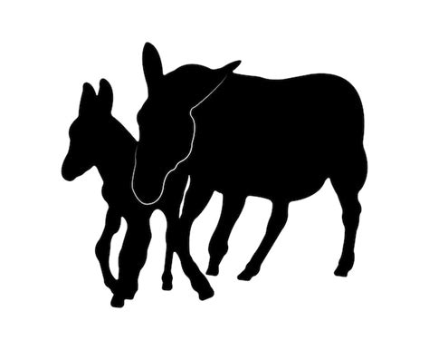Premium Vector Vector Flat Donkey Silhouette Isolated On White Background