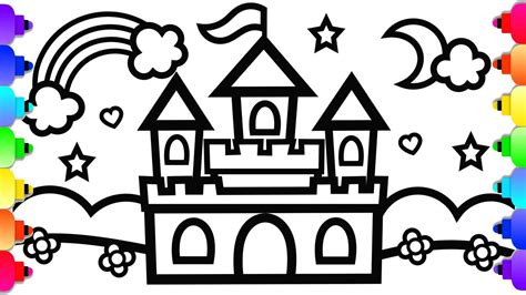 glitter castle drawing  coloring princess castle coloring page