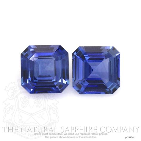 Blue Sapphire Pair Asscher Octagon 200 Ct Pr2942 B