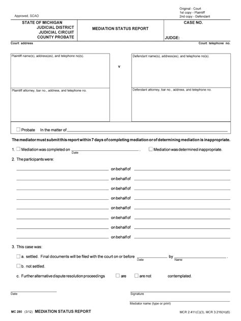 Mediation Status Report Form Fill Out And Sign Printable Pdf Template