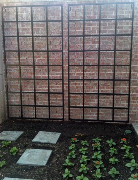 Rectangular rails, 0.75l x 0.375w. 4 x 8 metal wall trellis | Design Atelier | Pinterest | Wall trellis, Gardens and Trellis ideas