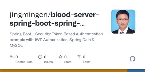 GitHub Jingmingcn Blood Server Spring Boot Spring Security Jwt