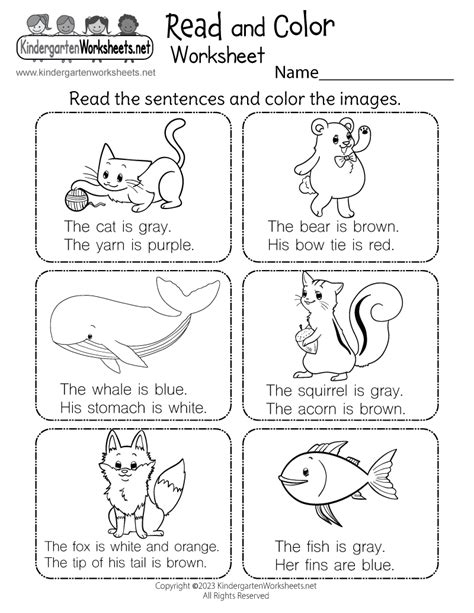 Printable Reading Kindergarten Worksheets Printable Form Templates
