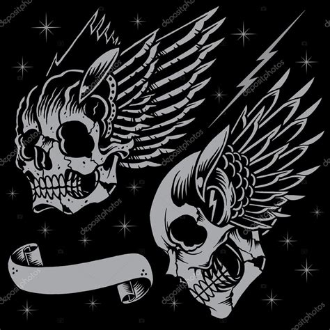Skulls And Wings — Stock Vector © 13ug13th 61602161