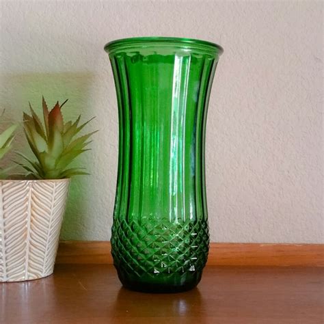 Vintage Accents Vintage Hoosier Green Emerald Glass Vase Poshmark