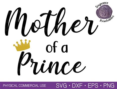 Mommy And Me Shirt Svg Mom And Son Svg Mother Of A Prince Svg Etsy Canada