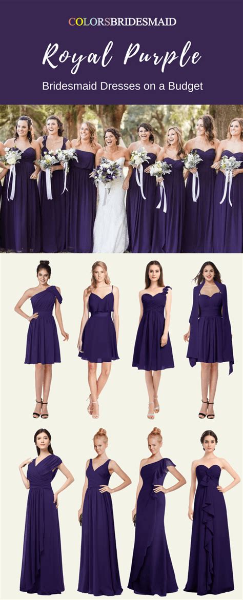 Stunning Royal Purple Color Bridesmaid Dresses For A Fall Wedding