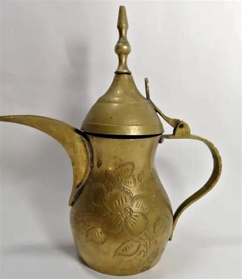 Antique Arabic Dallah Coffee Pot Brass Middle East Islamic Turkish