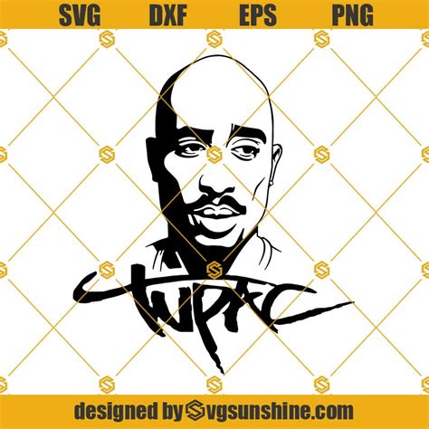 2pac Svg Tupac Shakur Svg Tupac Shakur Portrait Svg Files For Cricut