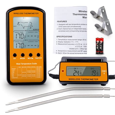 Buy 2021 Upgrade Luowan Wireless Remote Bbq Meat Thermometer For