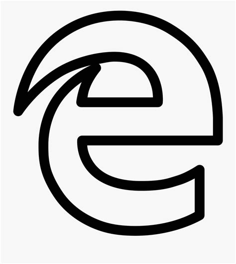 E Vector Symbol Microsoft Edge White Icon Free Transparent Clipart