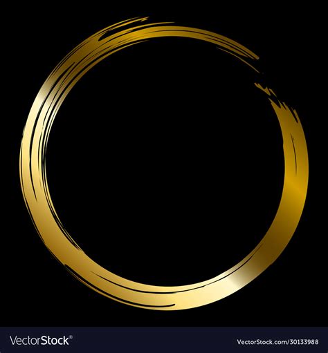 Gold Brush Circle Royalty Free Vector Image Vectorstock