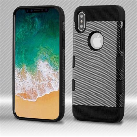 Iphone X Case Iphone 10 Case By Insten Carbon Fiber Dual Layer Shock