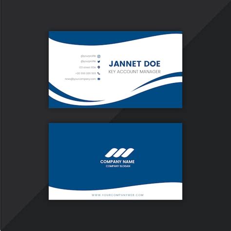 Premium Vector Abstract Classic Blue Business Card Template