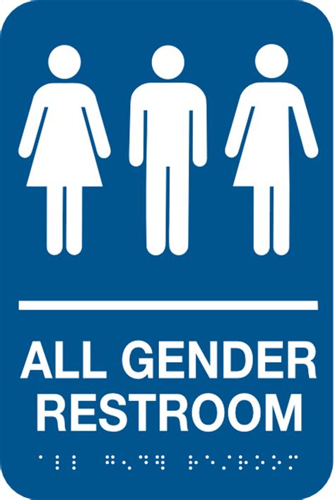 12x12 All Gender Restroom Sign In Black And White Window Cling