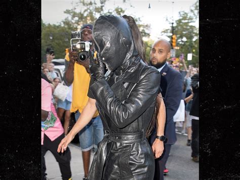 Kim Kardashian Dons Leather Mask And Outfit Head To Toe For Nyfw Tmz