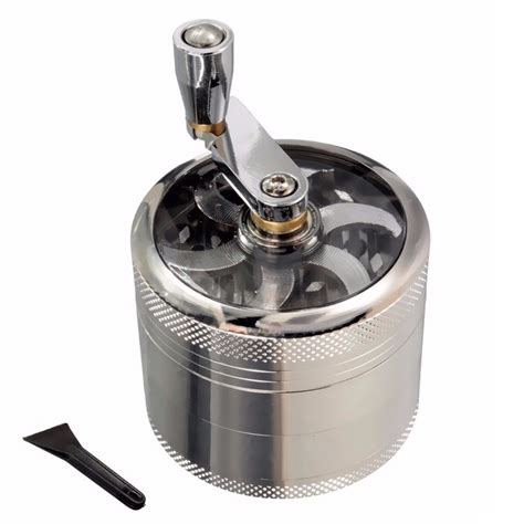 oz j smoke grinder herb aluminum hand crank herbal tobacco grinders 4 layer ebay