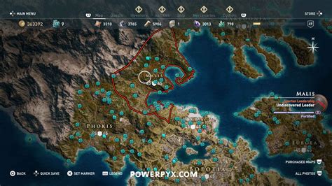 Assassins Creed Odyssey Orichalcum Fragment Locations Map