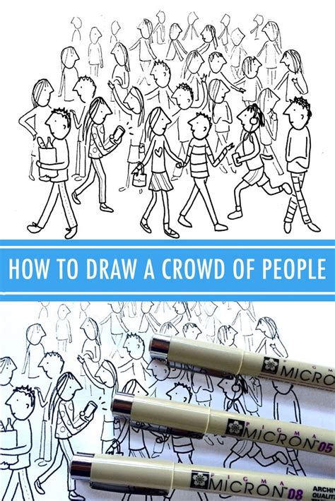How To Draw A Crowd Of People In 3 Steps Crowd Drawing Drawing