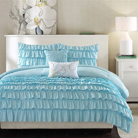 Light Blue Twintwin Xl 4 Piece Comforter Set With 1 Shams And 2 Pillows