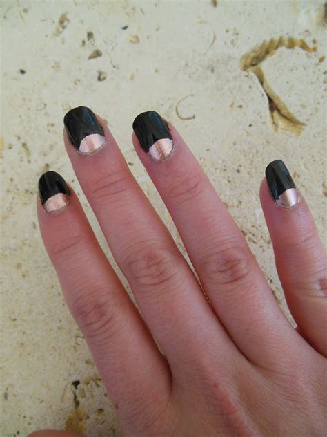 Half Moon Manicure Black And Gold