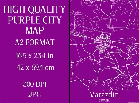 Varazdin Croatia Purple City Map Graphic By Mappingz · Creative Fabrica