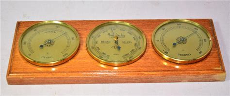 Vintage Antique Fischer Germany Hygrometerbarometerthermometer Set